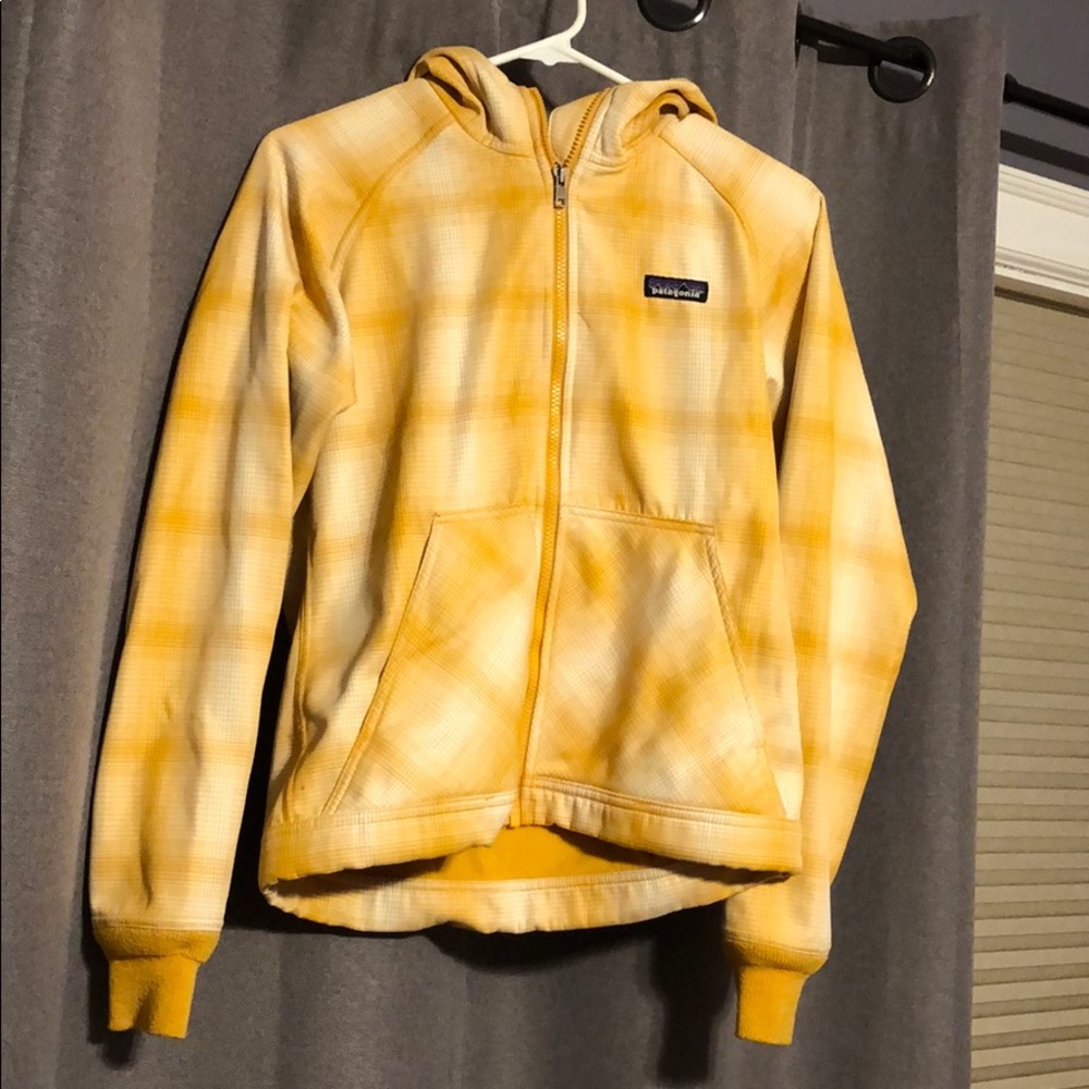 Patagonia yellow plaid jacket